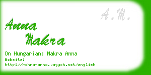 anna makra business card